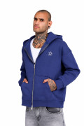 Sırt Desenli Oversize Fermuarlı Kapüşonlu Sweatshirt