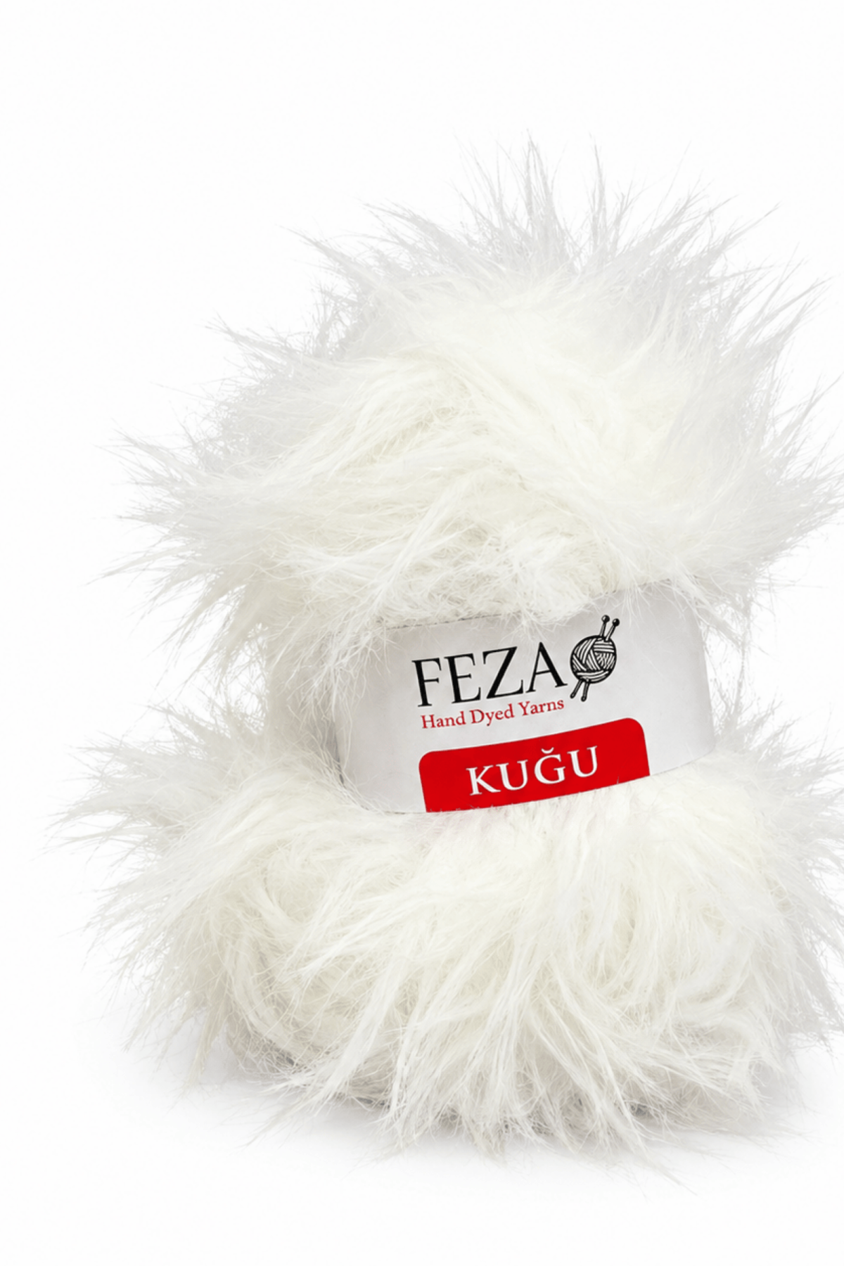 Feza Kuğu El Boyama Tüylü Fantazi Örgü İpi 50 Gr %100 PES – 01 - Beyaz