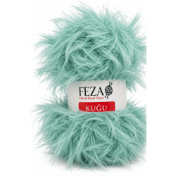 Feza Kuğu El Boyama Tüylü Fantazi Örgü İpi 50 Gr %100 PES – 07-Turkuaz