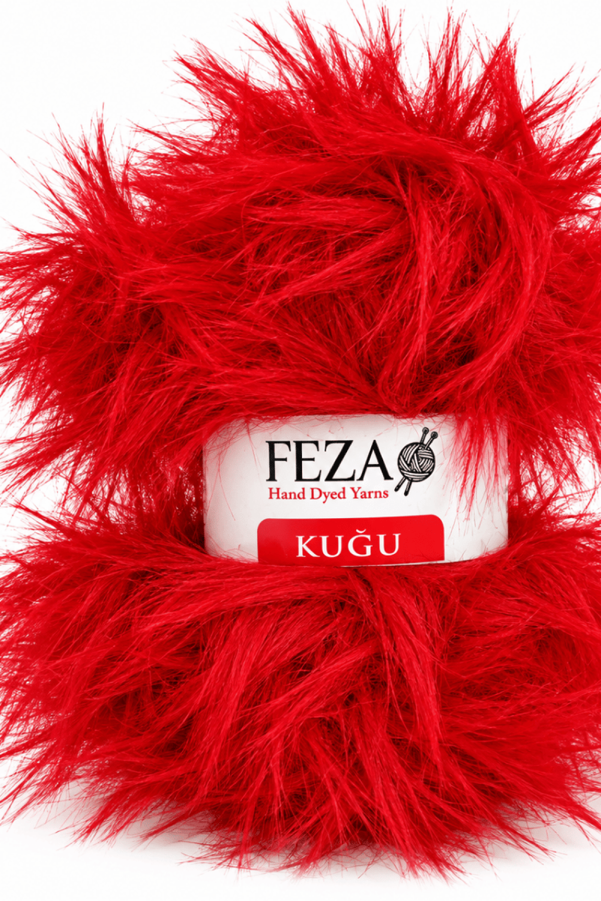Feza Kuğu El Boyama Tüylü Fantazi Örgü İpi 50 Gr %100 PES – 13 - Kırmızı