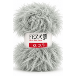 Feza Kuğu El Boyama Tüylü Fantazi Örgü İpi 50 Gr %100 PES – 31-Açık Gri