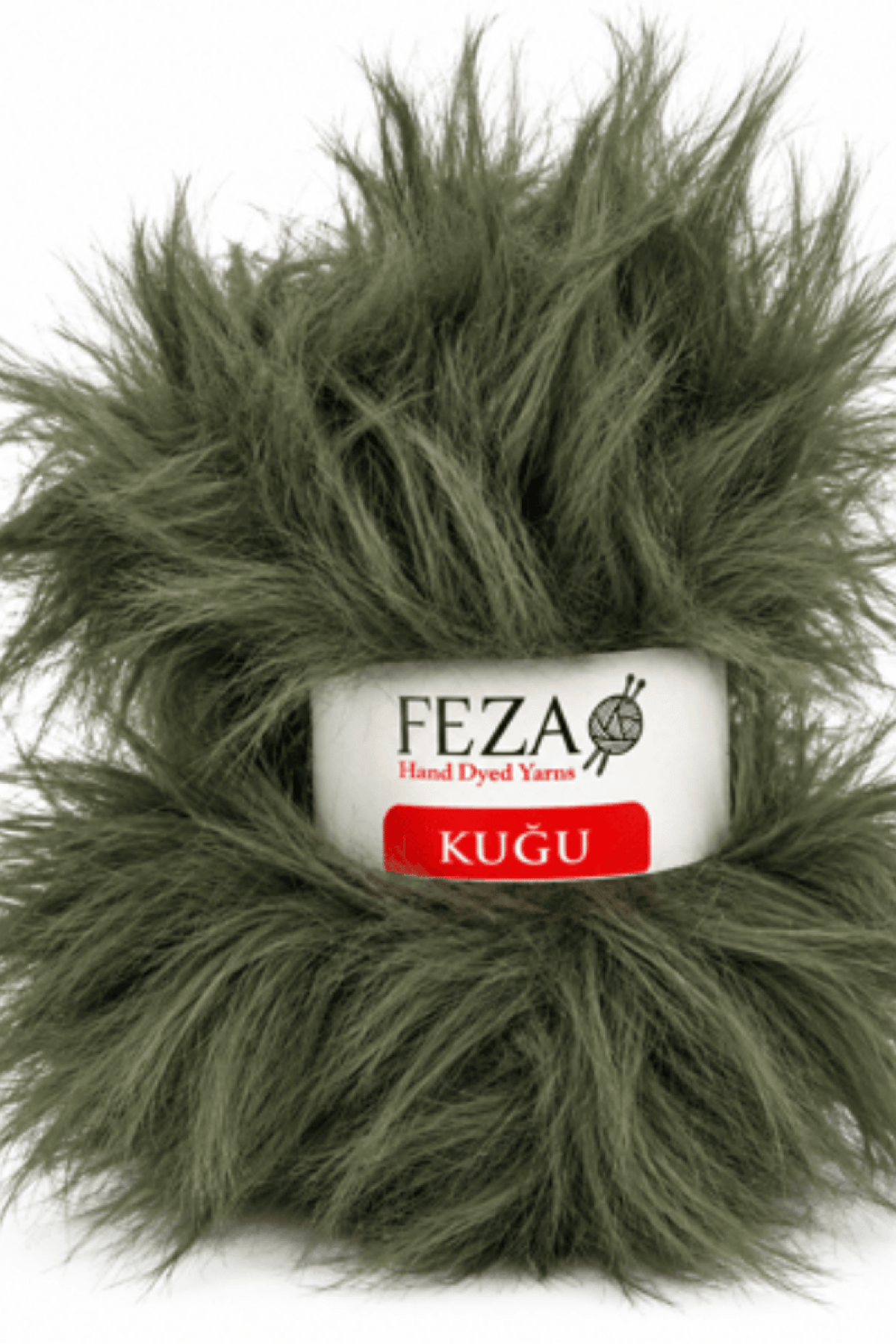 Feza Kuğu El Boyama Tüylü Fantazi Örgü İpi 50 Gr %100 PES – 033-Haki