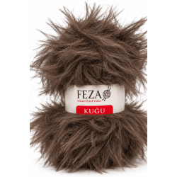 Feza Kuğu El Boyama Tüylü Fantazi Örgü İpi 50 Gr %100 PES – 35-Kahverengi
