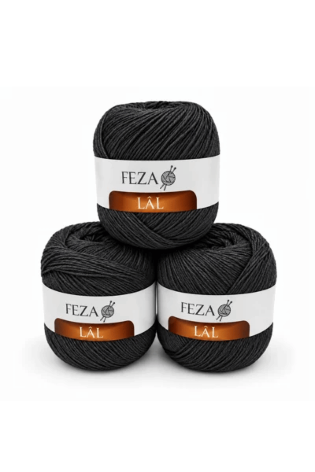Feza Lâl Pamuklu El Örgü İpi 100 Gr 280 Metre %80 Cotton –Antrasit-25