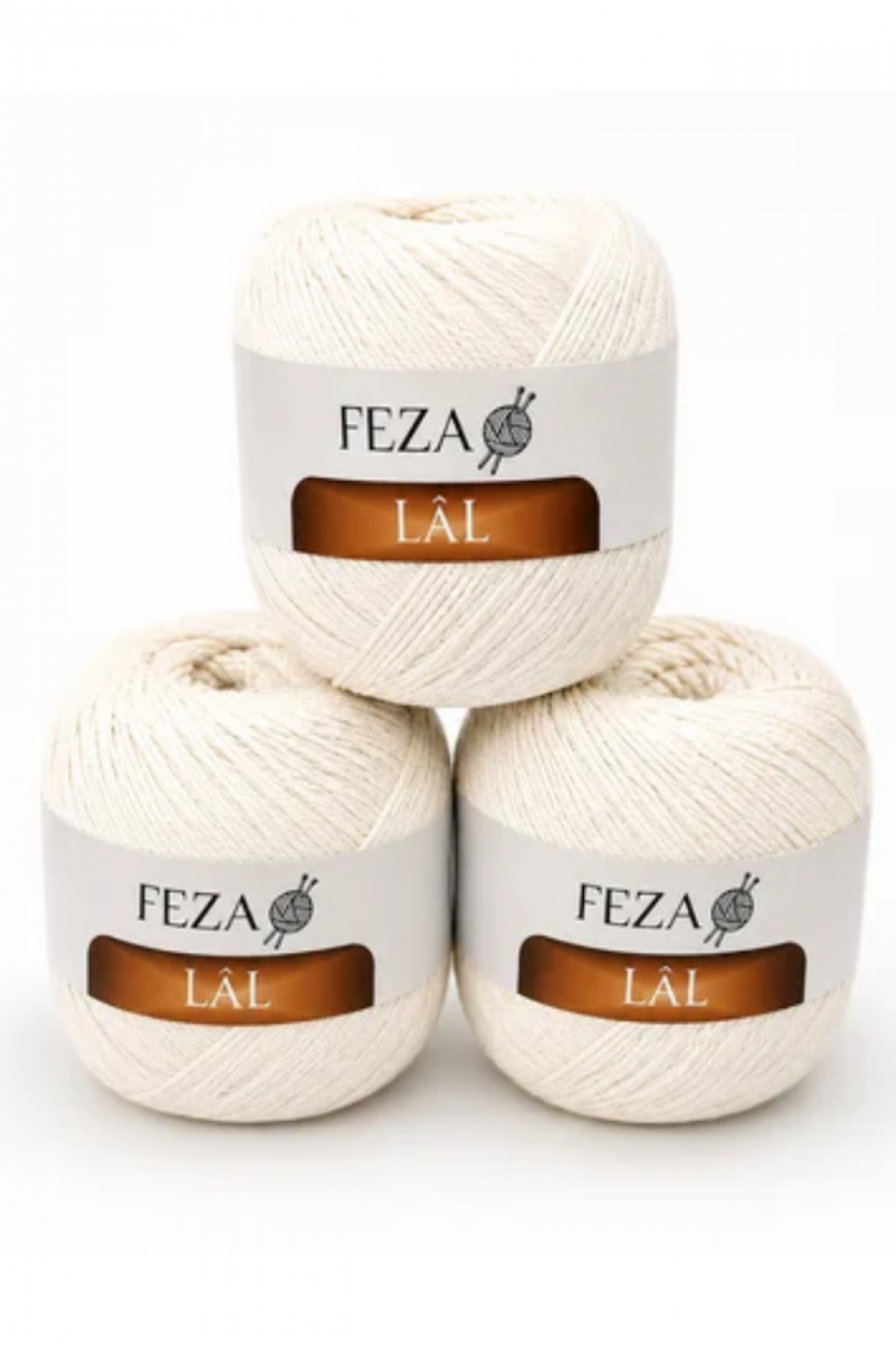 Feza Lâl Pamuklu El Örgü İpi 100 Gr 280 Metre %80 Cotton – Ekru - 01