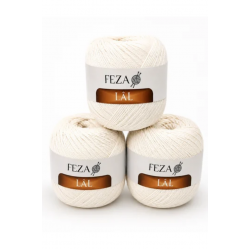 Feza Lâl Pamuklu El Örgü İpi 100 Gr 280 Metre %80 Cotton – Ekru - 01