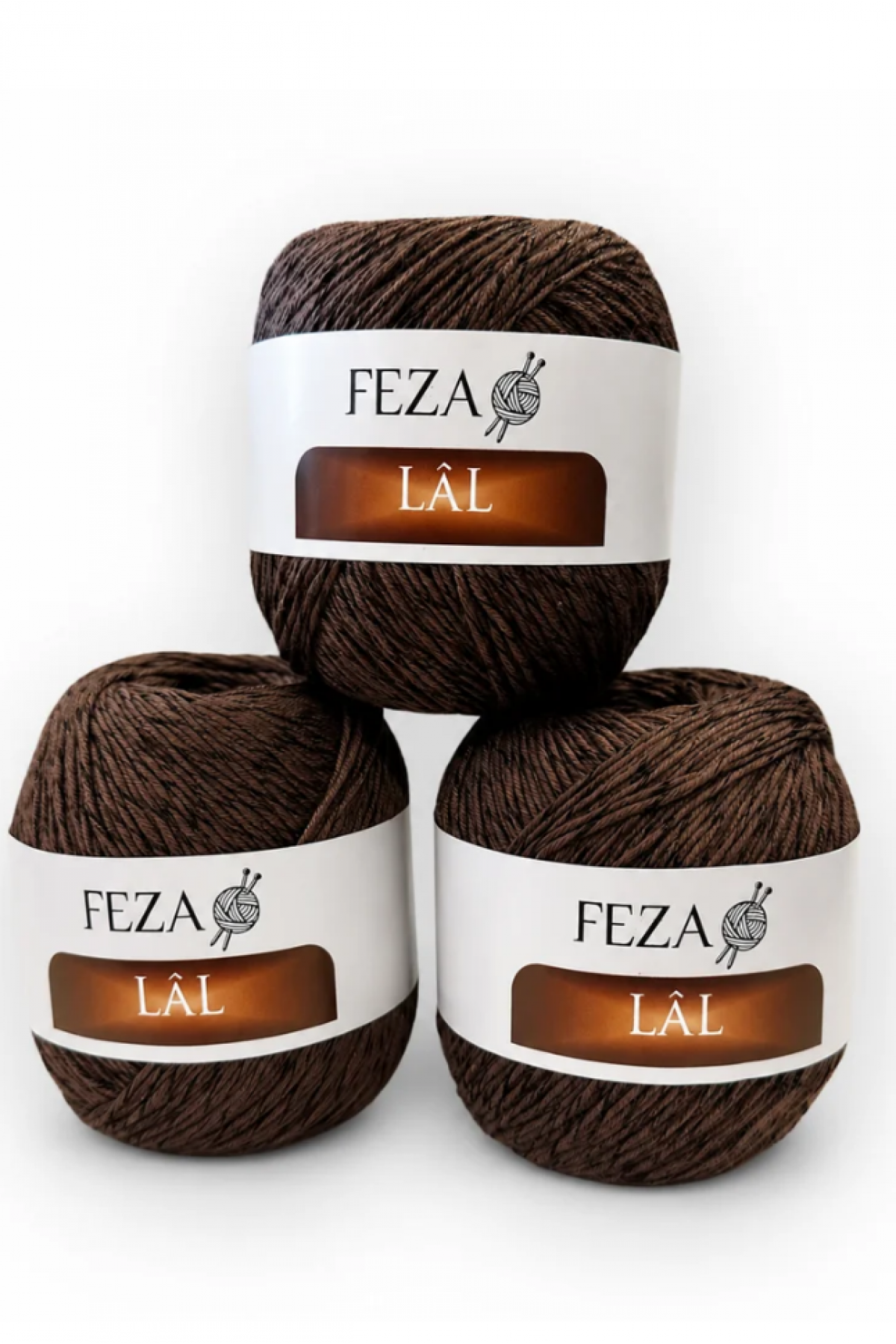 Feza Lâl Pamuklu El Örgü İpi 100 Gr 280 Metre %80 Cotton – Koyu Kahve - 10