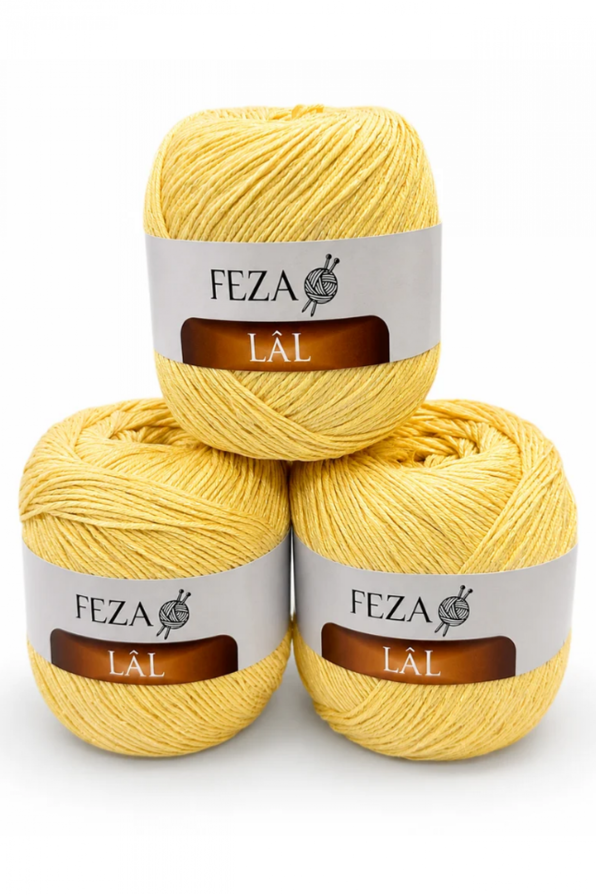 Feza Lâl Pamuklu El Örgü İpi 100 Gr 280 Metre %80 Cotton – Sarı-11