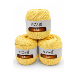 Feza Lâl Pamuklu El Örgü İpi 100 Gr 280 Metre %80 Cotton – Sarı-11