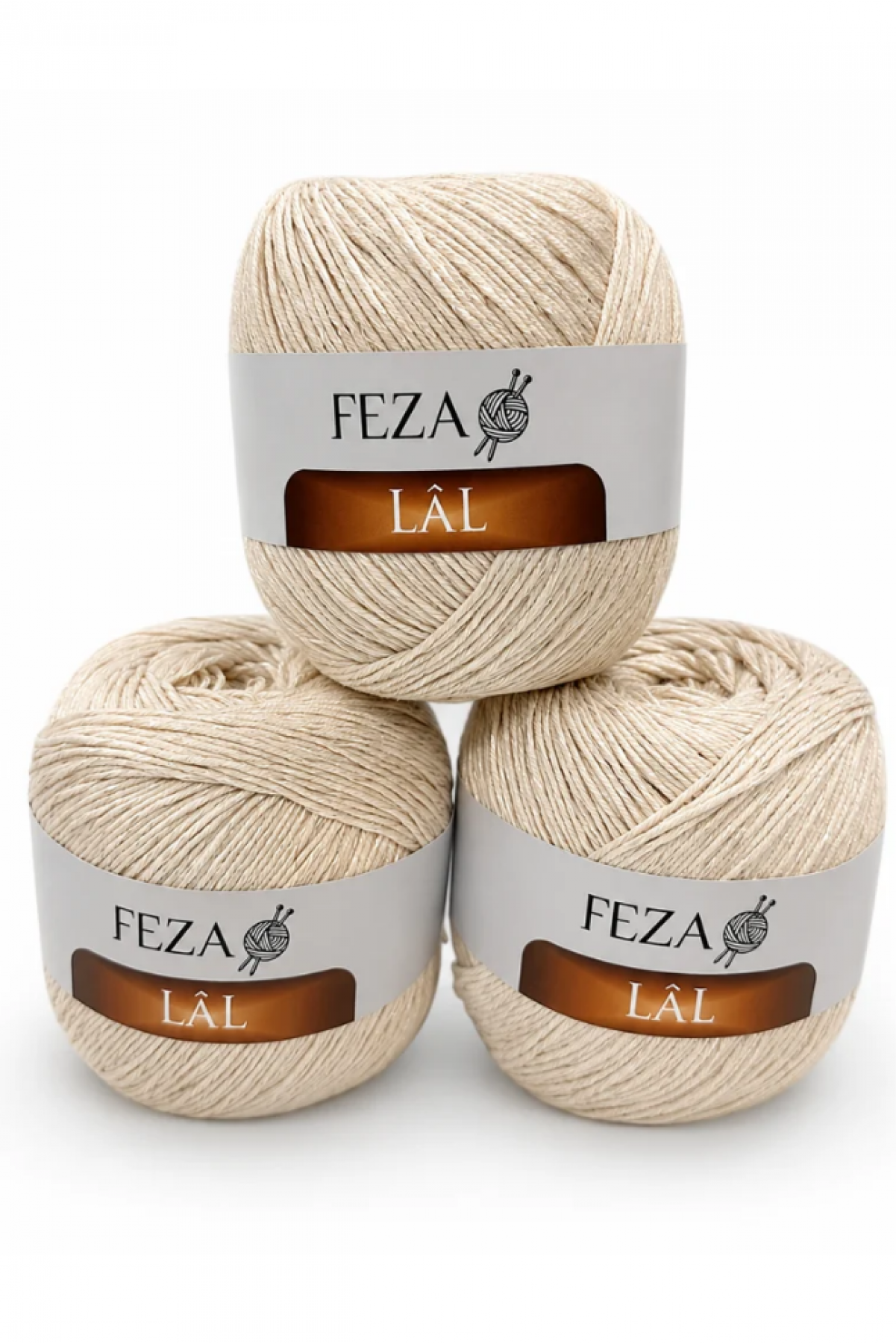 Feza Lâl Pamuklu El Örgü İpi 100 Gr 280 Metre %80 Cotton – Krem-14