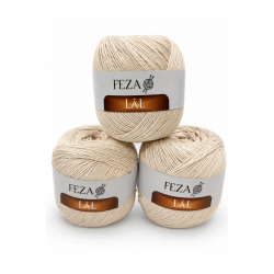 Feza Lâl Pamuklu El Örgü İpi 100 Gr 280 Metre %80 Cotton – Krem-14