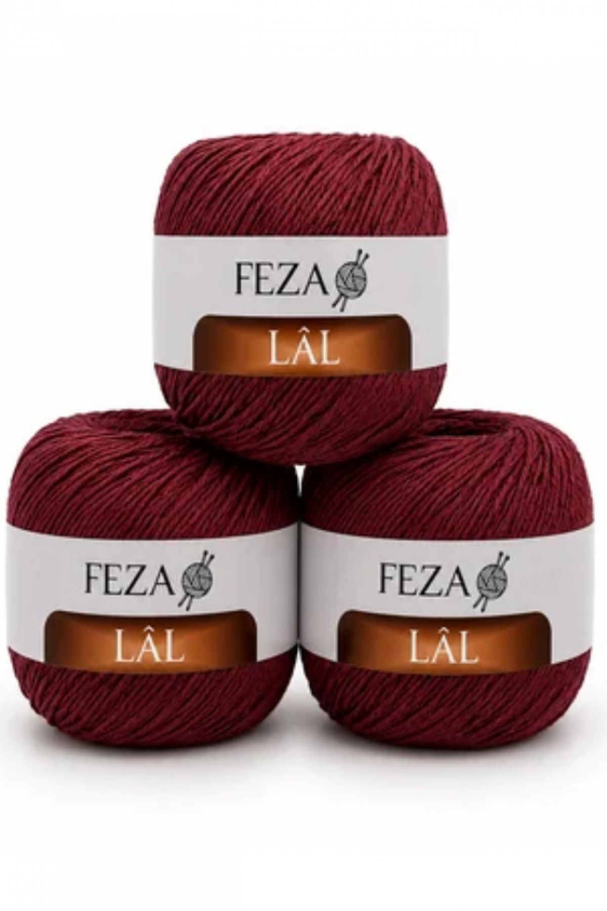 Feza Lâl Pamuklu El Örgü İpi 100 Gr 280 Metre %80 Cotton – Bordo-18