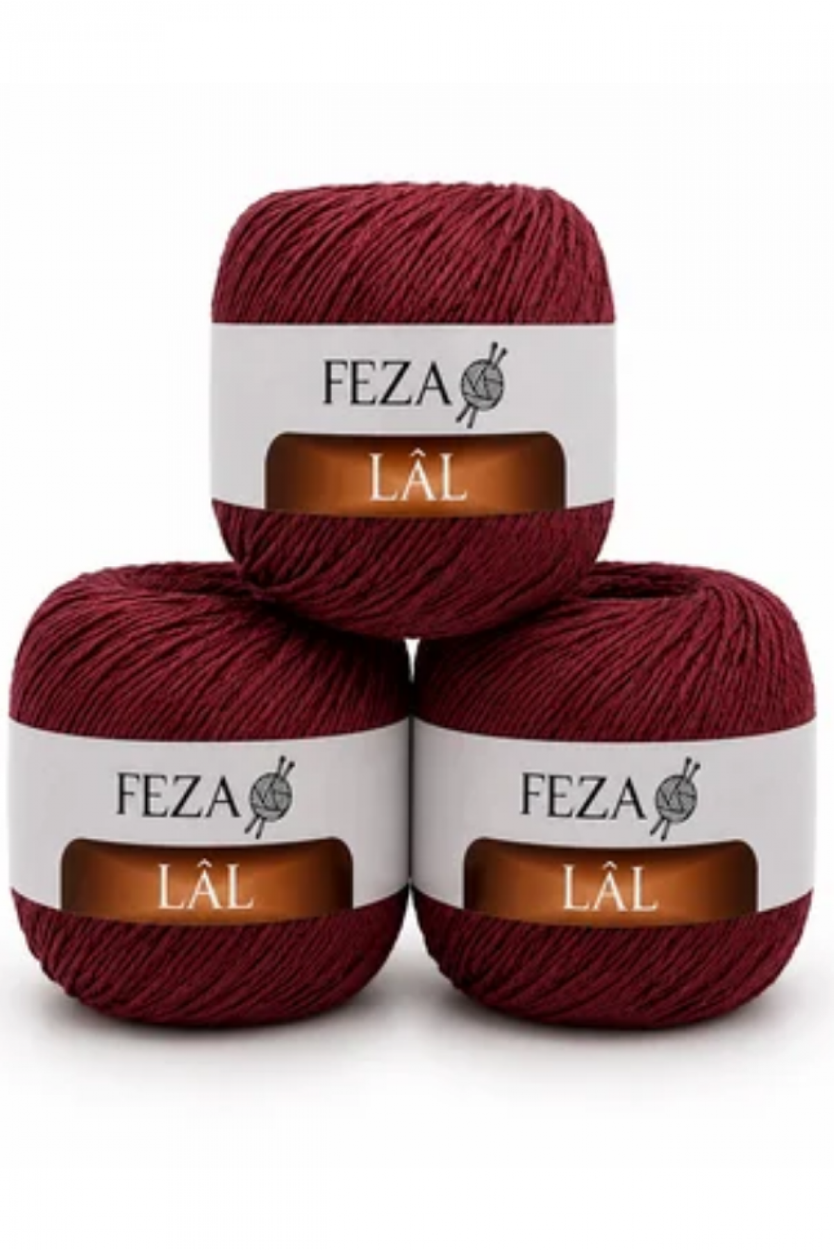 Feza Lâl Pamuklu El Örgü İpi 100 Gr 280 Metre %80 Cotton – Bordo-18