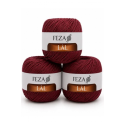 Feza Lâl Pamuklu El Örgü İpi 100 Gr 280 Metre %80 Cotton – Bordo-18