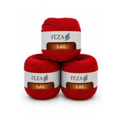 Feza Lâl Pamuklu El Örgü İpi 100 Gr 280 Metre %80 Cotton – Kırmızı-19