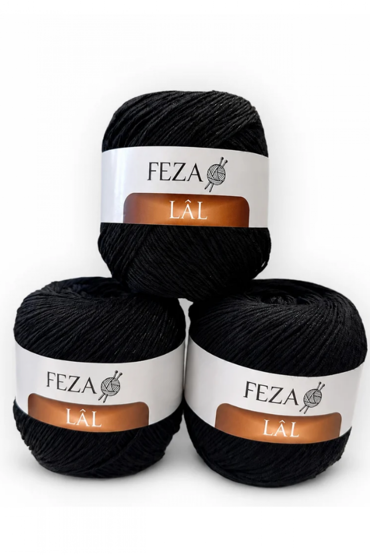 Feza Lâl Pamuklu El Örgü İpi 100 Gr 280 Metre %80 Cotton – Siyah-02