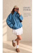 Çizgili Anorak Yağmurluk