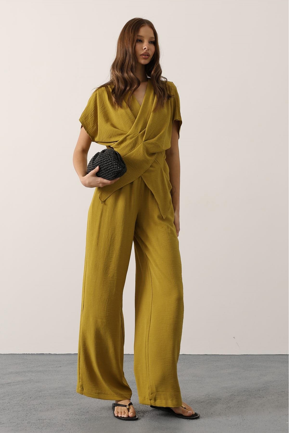 Asimetrik Kesim Takım - Yağ Yeşili