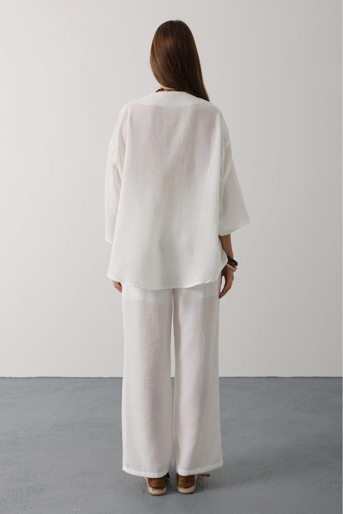 Keten Takım - Beyaz