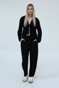 Önden Bağlamalı Takım - Siyah