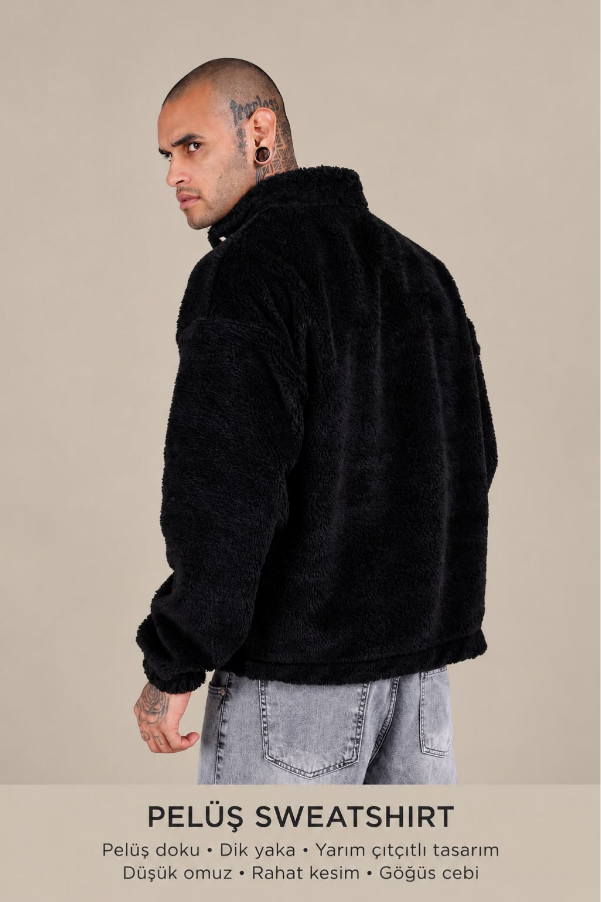 Erkek Pelüş Sweatshirt