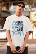 ERKEK Özel Baskılı Modern Fit %100 Pamuk Bisiklet Yaka T-Shirt