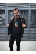Erkek Özel Baskılı Modern Fit %100 Pamuk Bisiklet Yaka T-Shirt