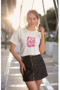 Kadın Özel Baskılı Modern Fit %100 Pamuk Bisiklet Yaka T-Shirt