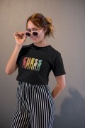 Kadın Özel Baskılı Modern Fit %100 Pamuk Bisiklet Yaka T-Shirt