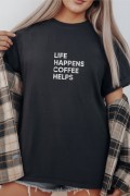 Unisex Oversize 24/1  Süprem Kumaş Penye Baskılı Tişört Pamuklu Ribanalı Bisiklet Yaka Kısa Kollu