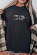 Unisex Oversize 24/1  Süprem Kumaş Penye Baskılı Tişört Pamuklu Ribanalı Bisiklet Yaka Kısa Kollu
