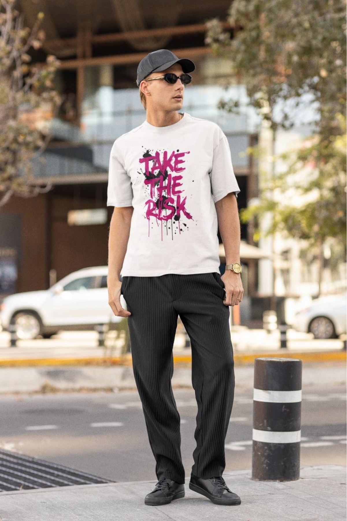 Erkek Özel Baskılı Modern Fit %100 Pamuk Bisiklet Yaka T-Shirt