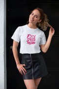 Kadın Özel Baskılı Modern Fit %100 Pamuk Bisiklet Yaka T-Shirt