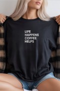 Unisex Oversize 24/1  Süprem Kumaş Penye Baskılı Tişört Pamuklu Ribanalı Bisiklet Yaka Kısa Kollu