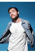 Erkek Özel Baskılı Modern Fit %100 Pamuk Bisiklet Yaka T-Shirt