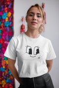 Unisex Erkek/Kadın Özel Baskılı Modern Fit %100 Pamuk Bisiklet Yaka T-Shirt