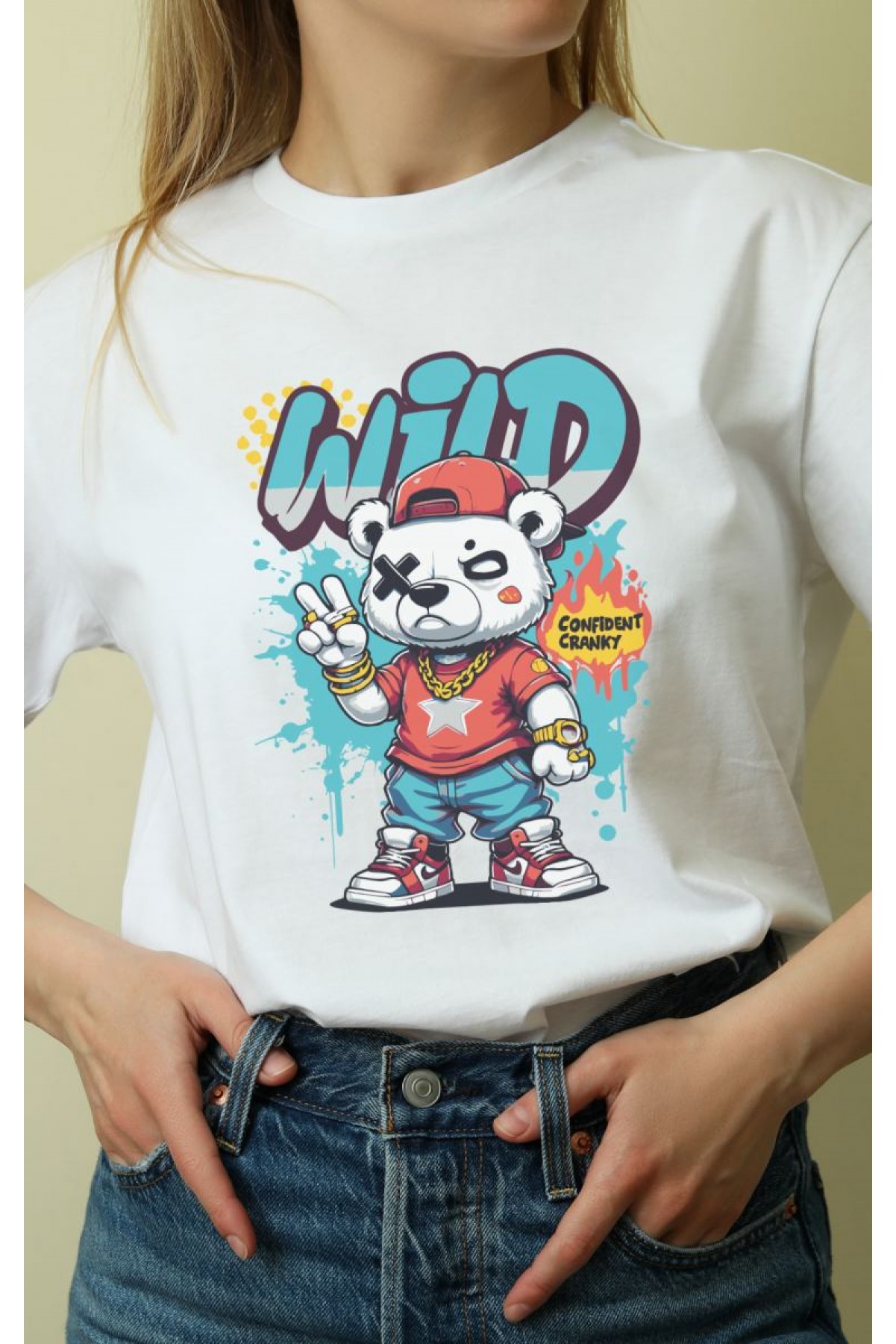 Unisex Oversize 24/1 Penye DTF Baskılı Tişört - DTF107