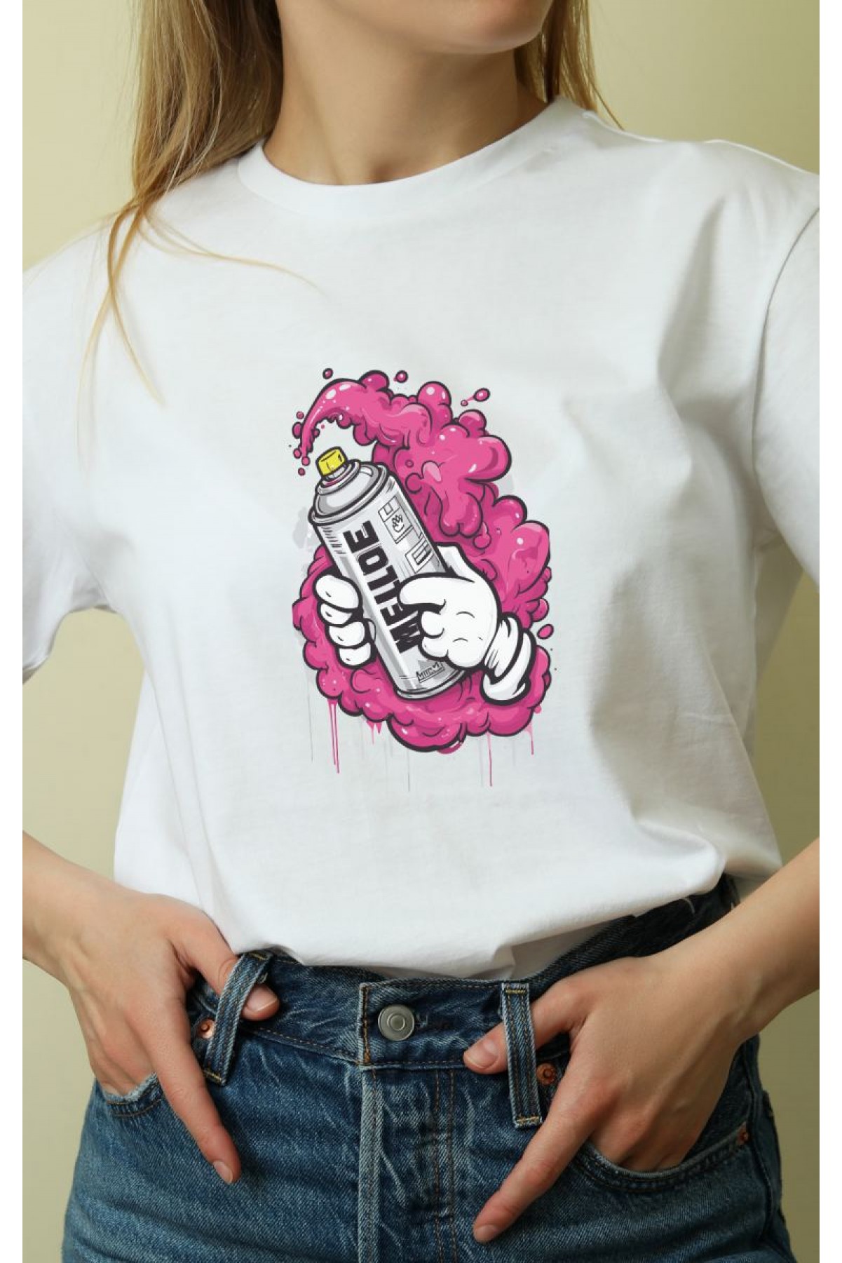 Unisex Oversize 24/1 Penye DTF Baskılı Tişört - DTF117