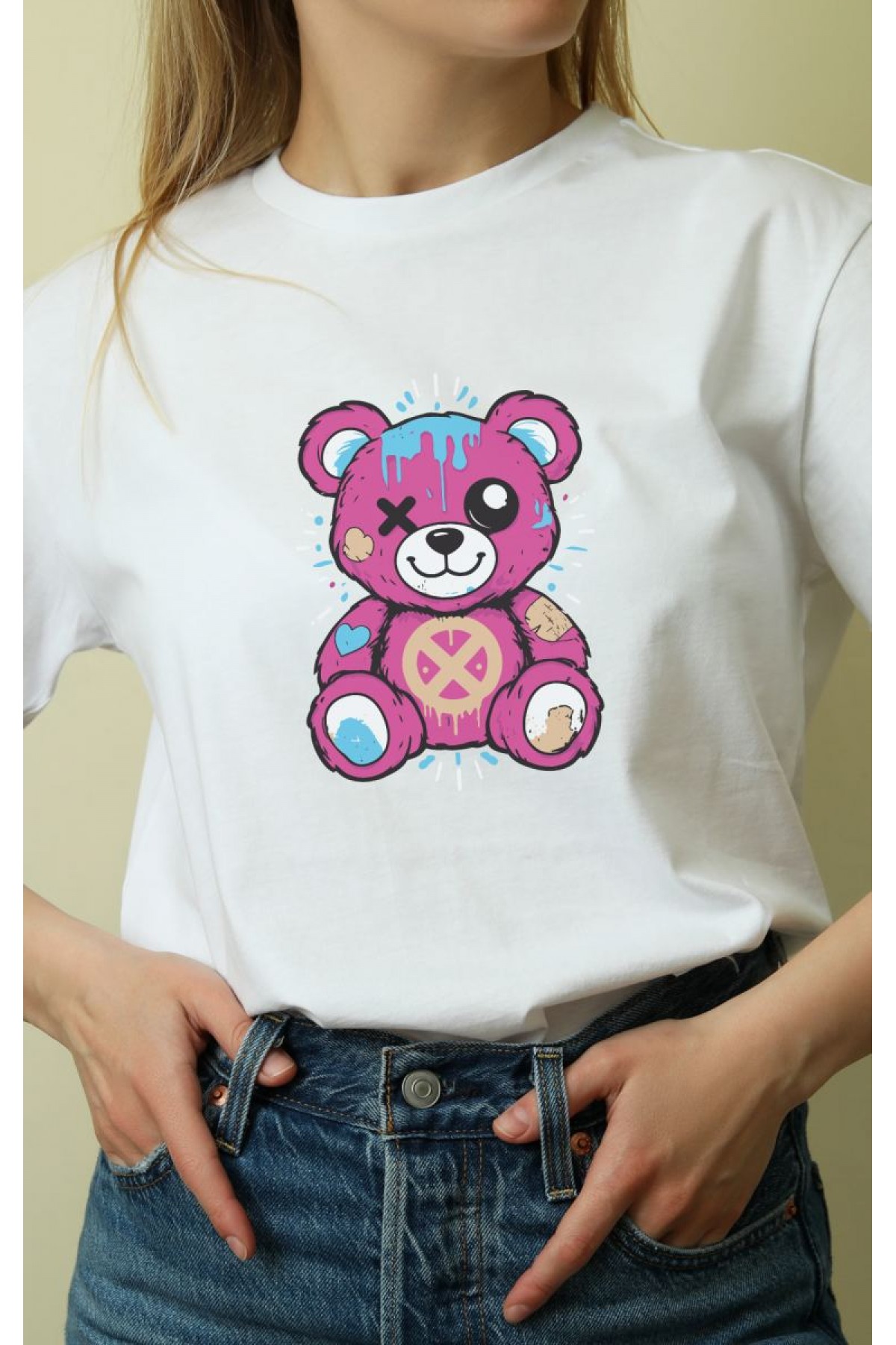 Unisex Oversize 24/1 Penye DTF Baskılı Tişört - DTF130