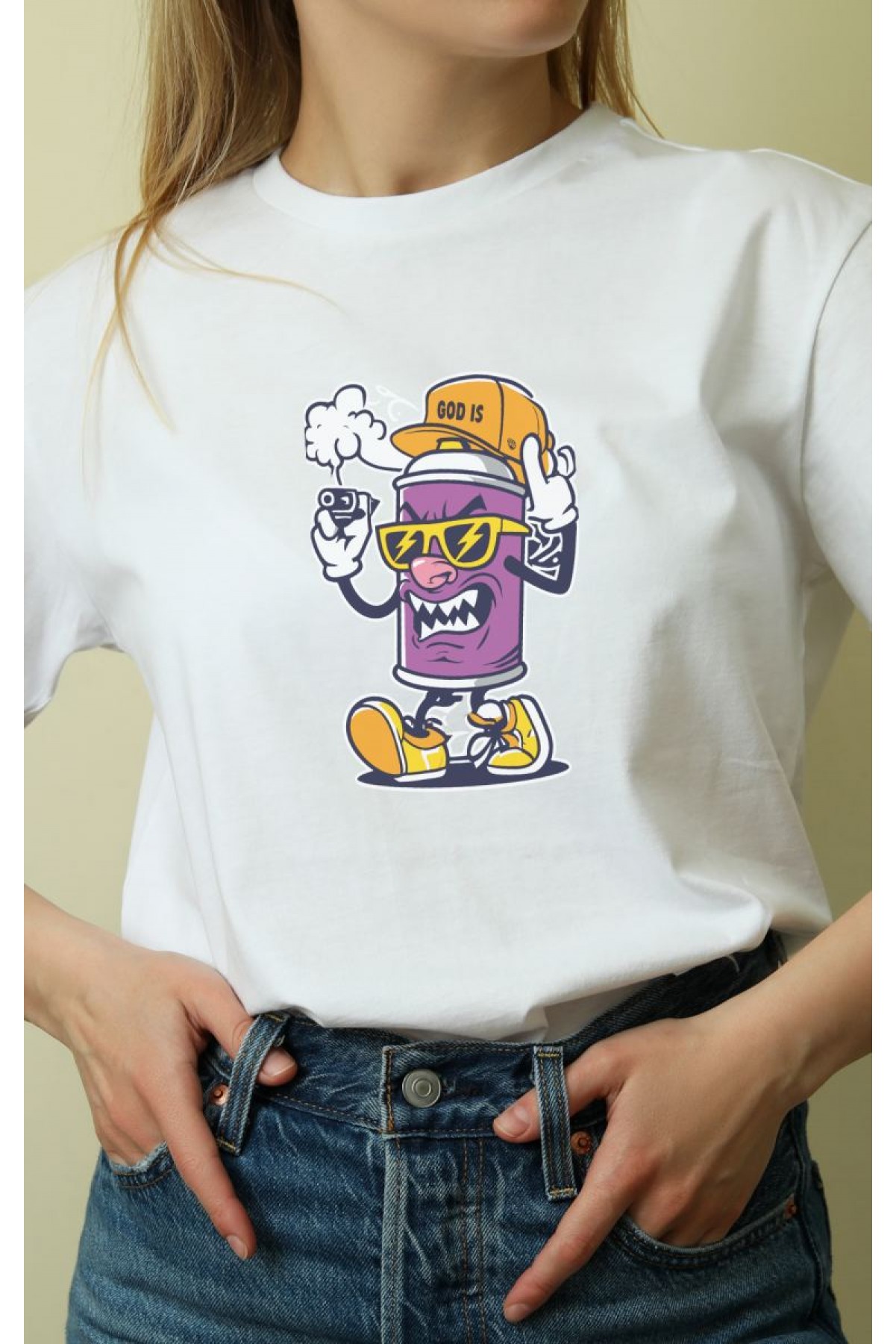 Unisex Oversize 24/1 Penye DTF Baskılı Tişört - DTF137