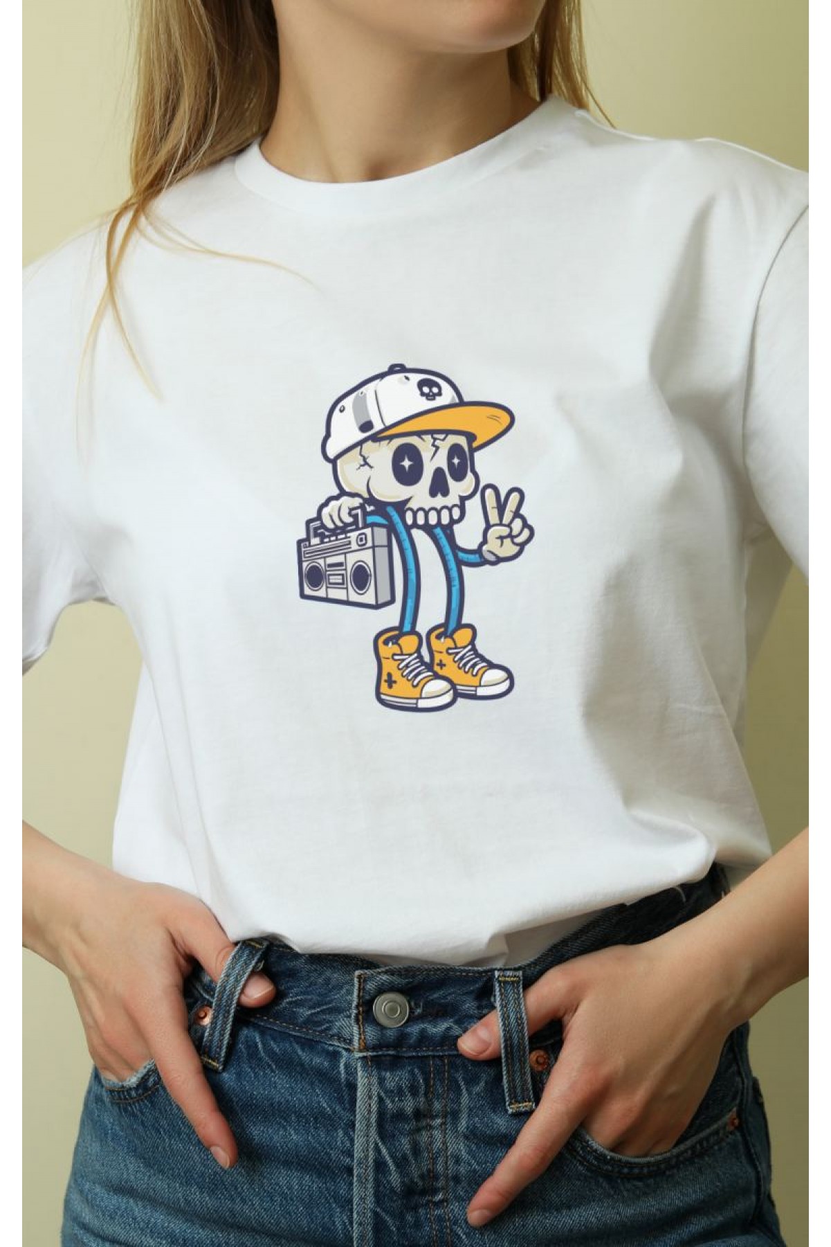 Unisex Oversize 24/1 Penye DTF Baskılı Tişört - DTF152