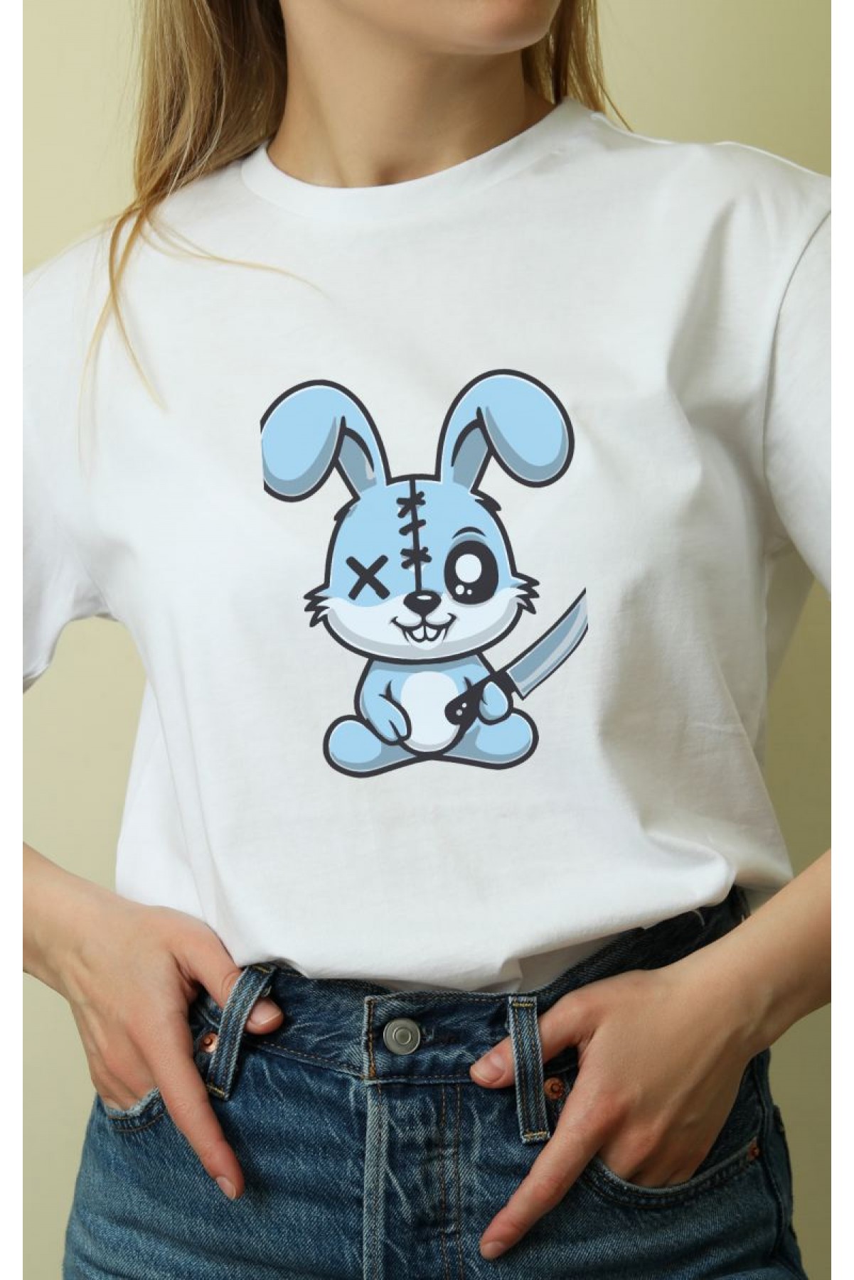Unisex Oversize 24/1 Penye DTF Baskılı Tişört - DTF153