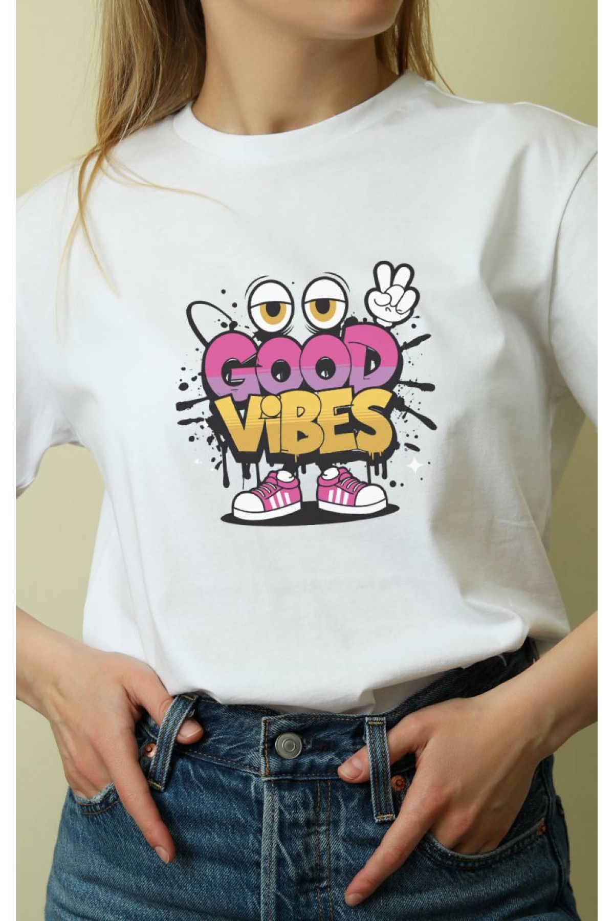 Unisex Oversize 24/1 Penye DTF Baskılı Tişört - DTF156