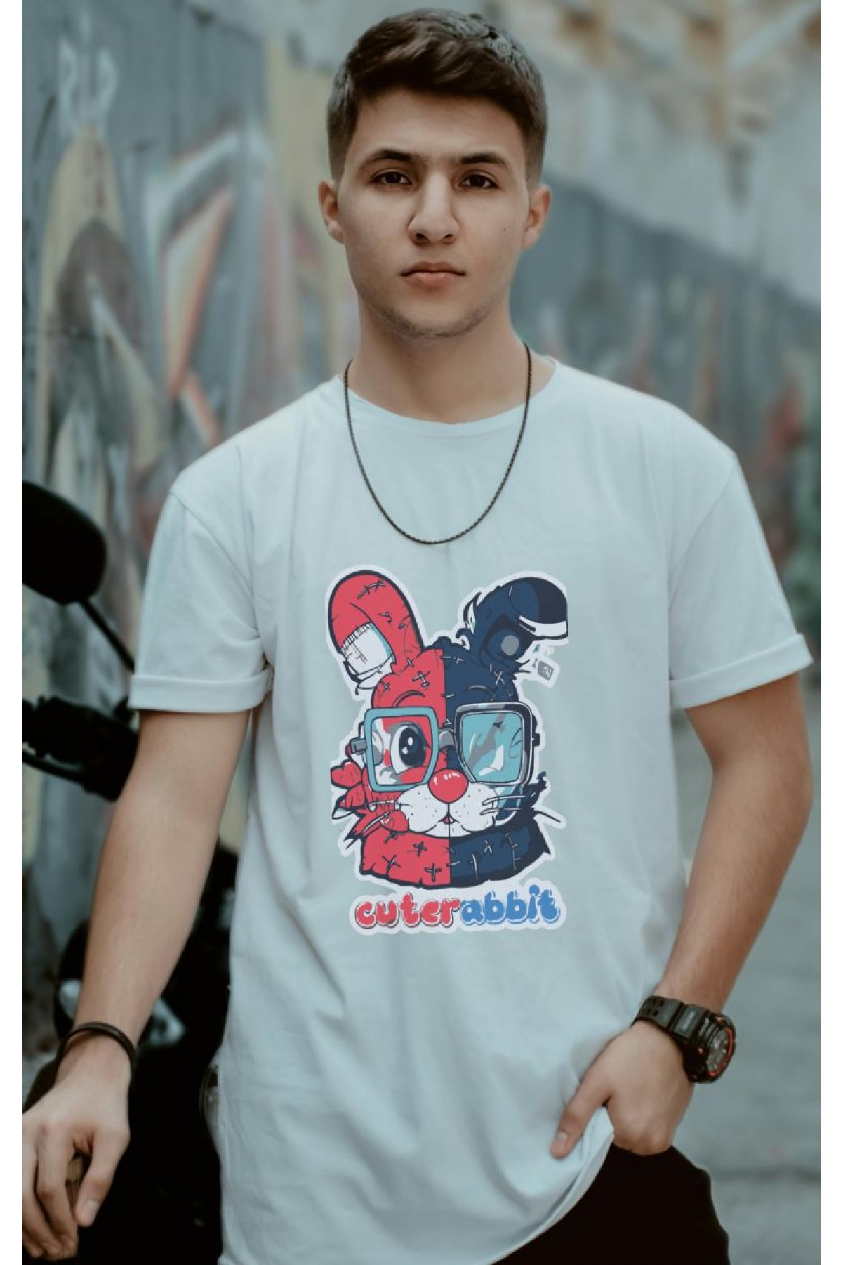 Unisex Oversize 24/1 Penye DTF Baskılı Tişört - DTF159