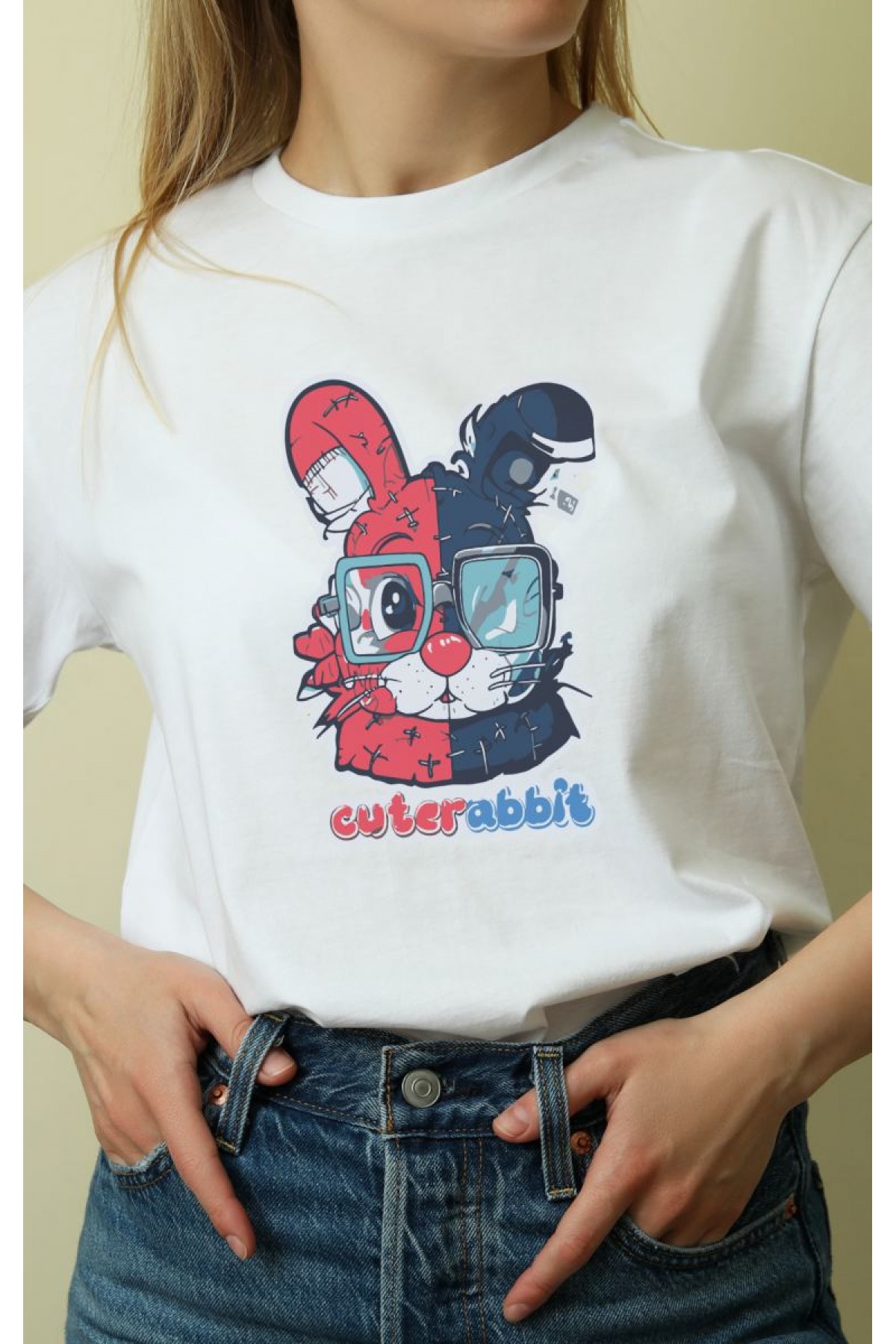 Unisex Oversize 24/1 Penye DTF Baskılı Tişört - DTF159