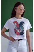 Unisex Oversize 24/1 Penye DTF Baskılı Tişört - DTF159