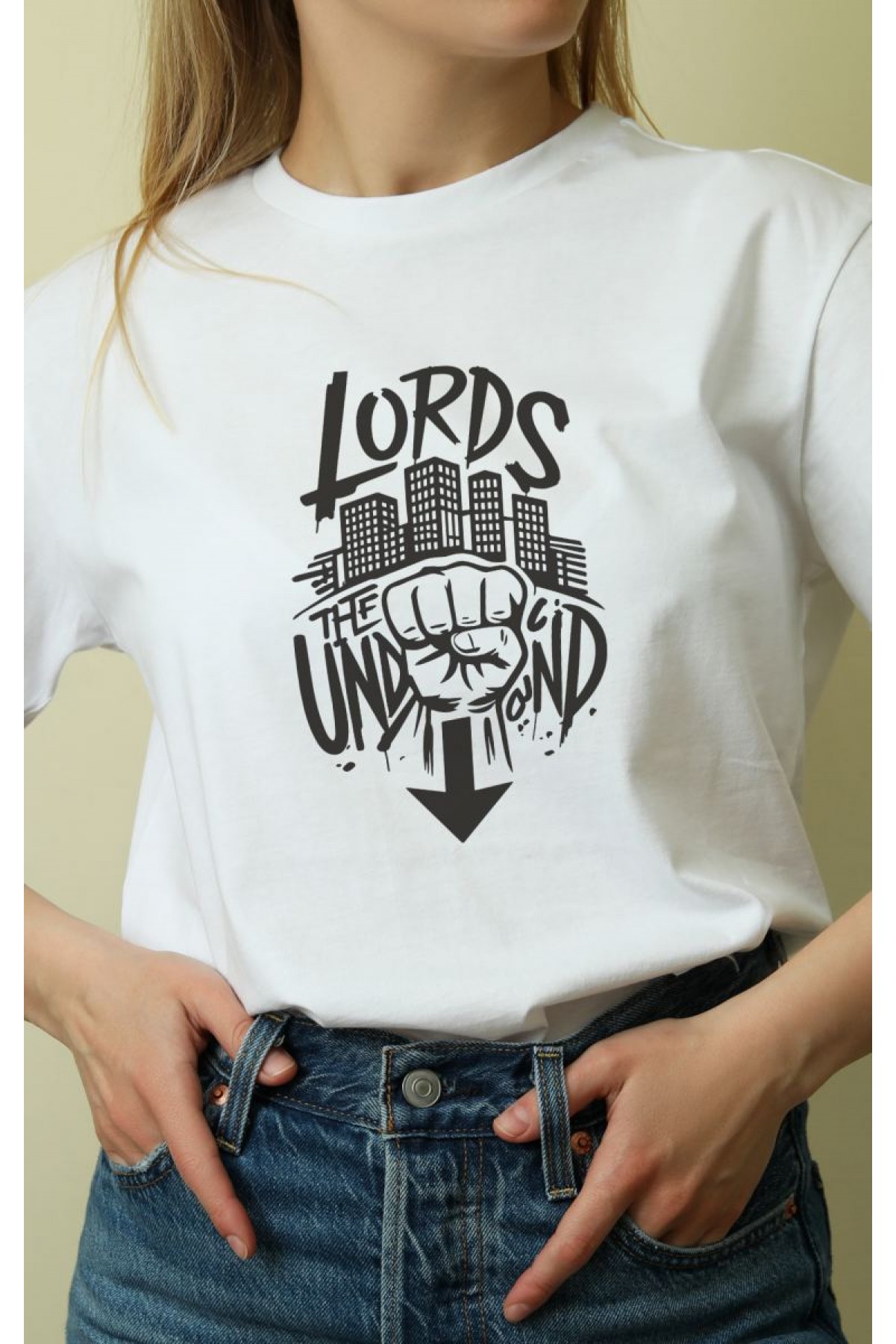 Unisex Oversize 24/1 Penye DTF Baskılı Tişört - DTF161
