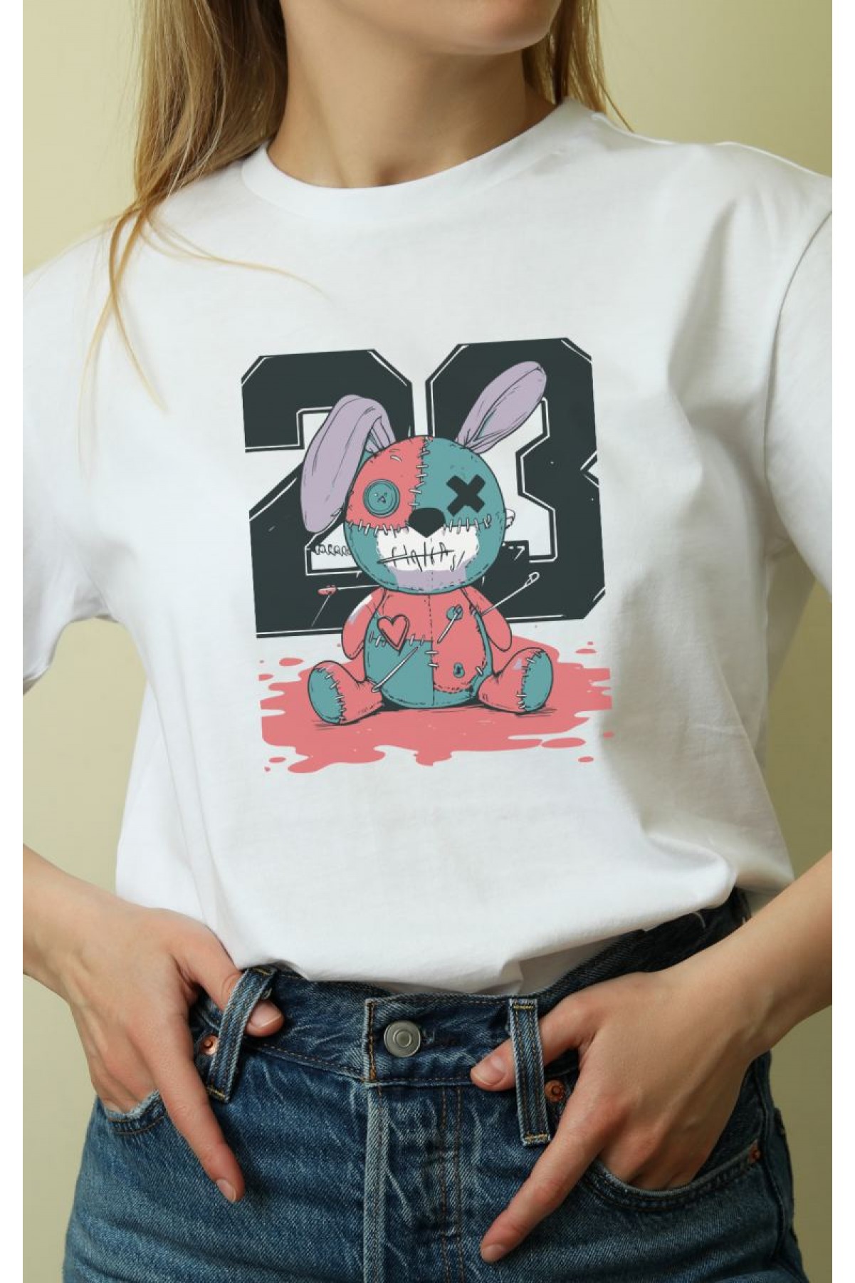 Unisex Oversize 24/1 Penye DTF Baskılı Tişört - DTF169