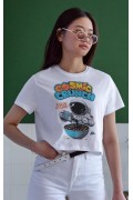 Unisex Oversize 24/1 Penye DTF Baskılı Tişört - DTF174
