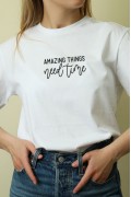 Unisex Oversize 24/1 Penye DTF Baskılı Tişört - DTF196